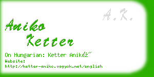 aniko ketter business card